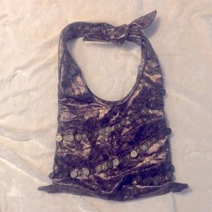 Metallic Colored Purse With Coin Detail